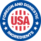 Blue seal reading made with foreign and domestic ingredients