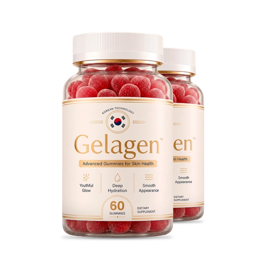 Two Gelagen jars side by side, both labelled Advanced Gummies for Skin Health